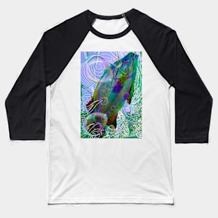 Underwater fish swimming with colorful bubbles. Baseball T-Shirt